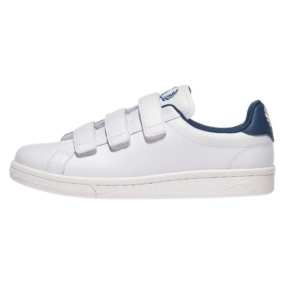 Fred Perry Mens Leather Sneakers / White/Blue